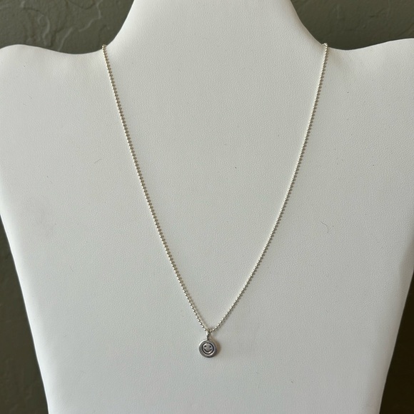 Smiley Face Sterling Charm on Sterling Ball Chain‎ Necklace NWT - Picture 8 of 8